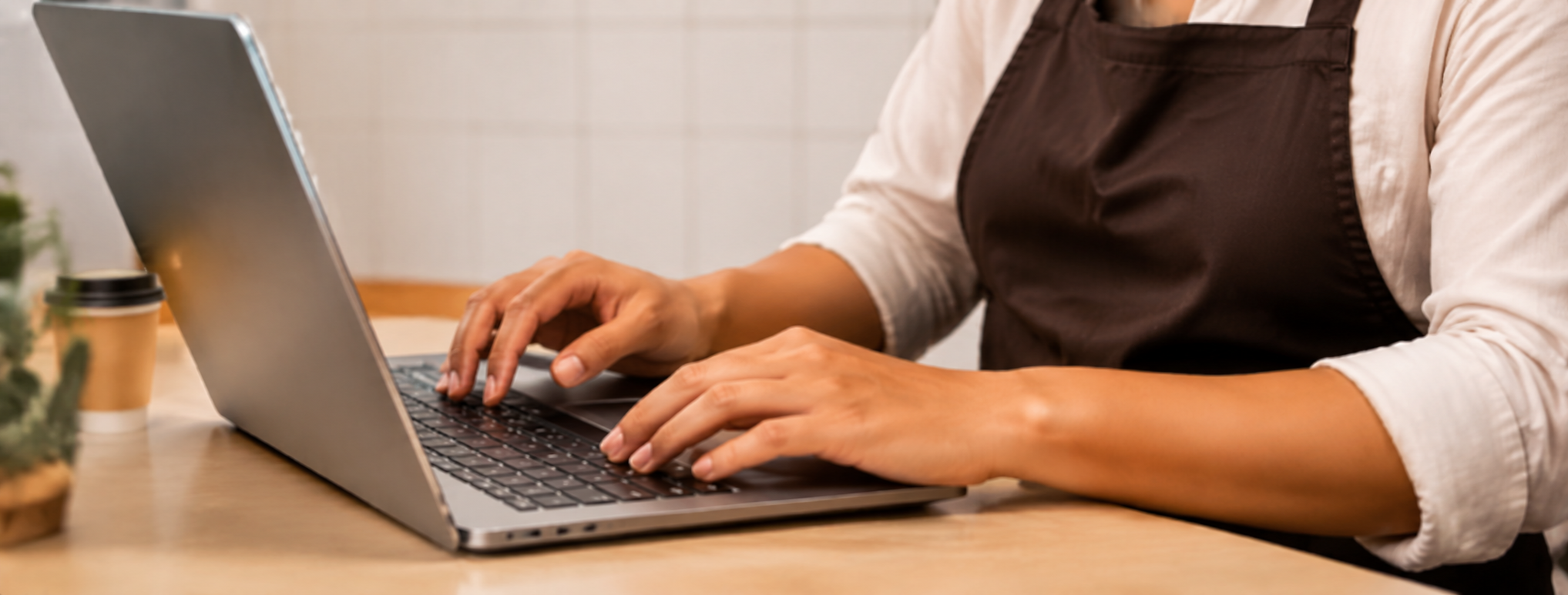 Home Partner creating their profile on a laptop